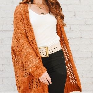Dark Orange oversized cardigan!